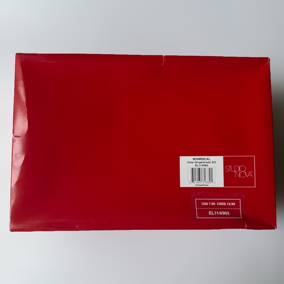 Vintage Studio Nova Whimsical Clear Gingerbread House Glass Ornament Set Finial - Picture 6 of 8